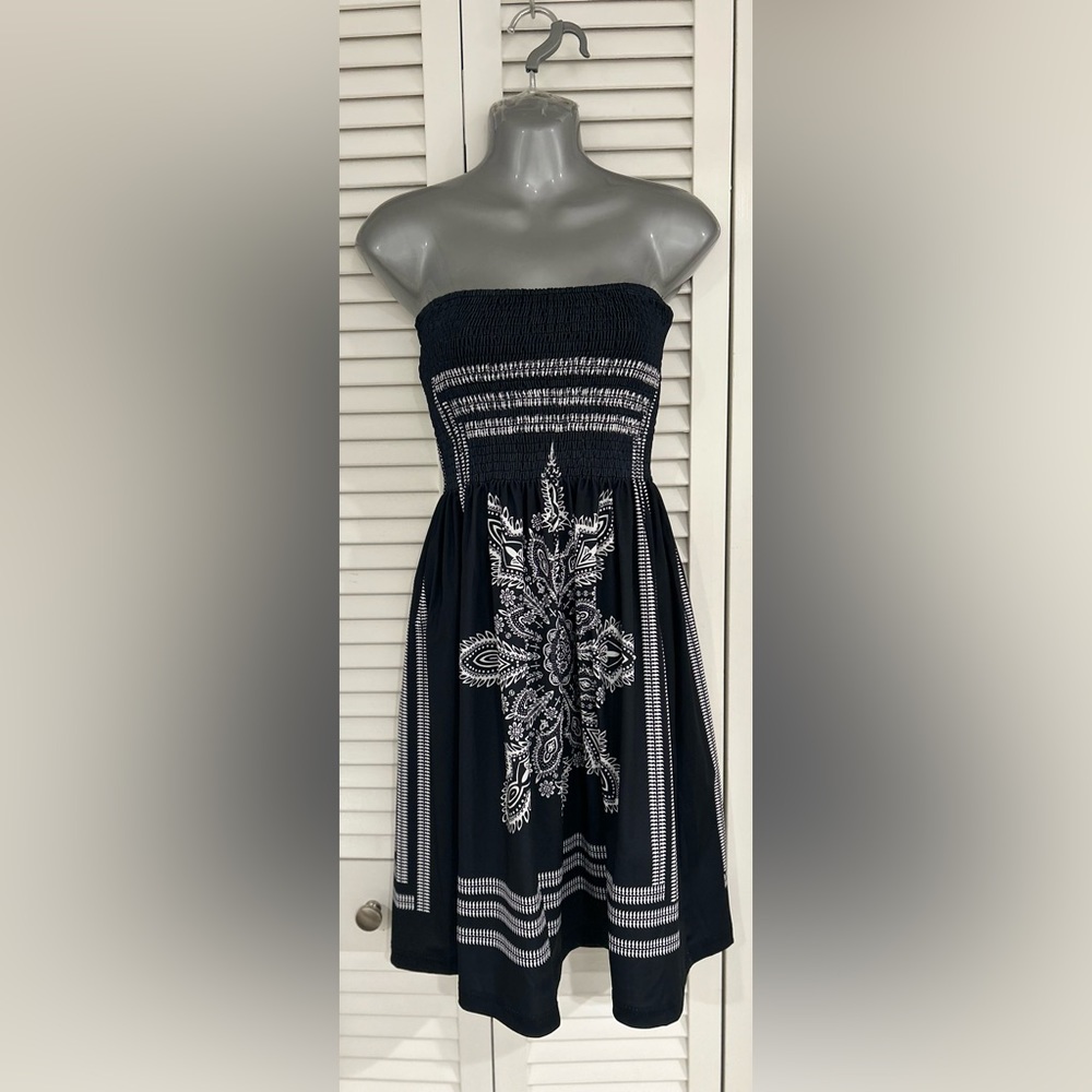 Strapless sundress Boho print like new